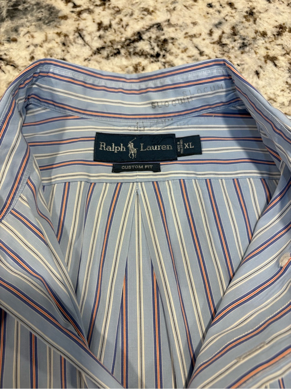 Ralph Lauren Light Blue Multi-Stripe Button-Down Shirt with Red Pony - Picture 4 of 6
